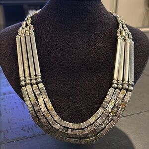 Ethnic Egyptian Revival Style Tribal Statement Necklace Multi Strand Cleopatra‌